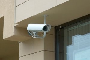 Business Security Cameras Installed On Building Exterior